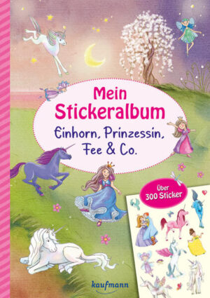 Zauberhafter Stickerspaß – Jede Menge Sticker von Feen, Prinzessinnen, Enhörnern ...! in diesem Stickerbuch für Kinder ab 3 Jahren Tauch ein in die Welt der Magie Von Einhörnern über Feen und Elfen bis hin zu Meerjungfrauen und Delfinen: Hier ist alles dabei, was verträumte Herzen höherschlagen lässt. Da gibt es magische Unterwasserwelten, Märchenschlösser, Einhorn-Wolkenwelten, zauberhafte Feen-Haine und noch viel mehr zu entdecken. In den 13 Szenen kann nach Herzenslust geklebt, verziert und eine magische Mädchenwelt nach der anderen kreiert werden. Das Stickerheft ist ein schönes Geschenk für Kinder ab 3 nicht nur für Mädchen! Mehr als 300 Sticker von Meerjungfrauen, Feen, Prinzessinnen, Pferden und Einhörnern. Tierische und magische Begleiter, Accessoires, Dekogegenstände und vieles mehr ergänzen die tolle Stickersammlung. Ein Stickerbuch: • Für Mädchen und Jungen ab 3 Jahren geeignet. • 13 verschieden Hintergründe: Von der Pferdekoppel über das Prinzessinnengemach, bis hin zum Unterwasser-Palast. • Über 300 passende Sticker. Auf die Sticker Fertig Los!