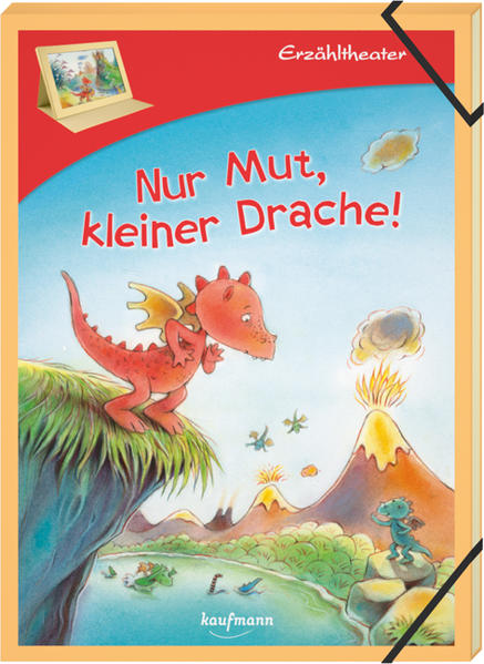 Kamishibai: Erzähltheater für kleine Kindergruppen: „Nur Mut, kleiner Drache“ - Angst haben und überwinden - in Kindergarten und Kita Drachen haben keine Angst. Oder doch? Hugo, der kleine Drache fürchtet sich sogar vor ganz vielen Dingen: Er hat Angst vor eklig nasskaltem Wasser, fiesen dröhnend lauten Gewittern und sogar vor Feuer. Die anderen Drachenkinder nennen ihn deswegen immer „Hugo Hasenfuß“. Hugo wäre gerne so mutig wie ein echter, richtiger Drache. Aber wie wird man bloß tapfer? Mit Inhalts- und Impulsfragen zum Thema Angst, Angstbewältigung und Mut schöpfen. Dieses speziell für kleinere Gruppen entwickelte Erzähltheater in der Tradition des Kamishibai bietet einen besonders motivierenden Zugang zum Thema. Im Mittelpunkt stehen dabei pädagogisches Konzept und alltagstaugliche Umsetzung: • 12 hochwertige Einzelbilder auf den Bildkarten machen die Geschichte für Kinder zum Erlebnis. • Kindgerechte Erzähltexte auf eigenen Blättern führen verständlich und nachvollziehbar durch die Geschichte. • Motivierende Impulsfragen regen zum Gespräch an und sind für unterschiedliche Altersgruppen geeignet. • Der praktische Rahmen ist gleich dabei, sodass das Erzähltheater sofort einsatzbereit ist. • Die Aufbewahrung geht ganz einfach: Zugeklappt kann das Erzähltheater wie ein Buch ins Regal gestellt werden.