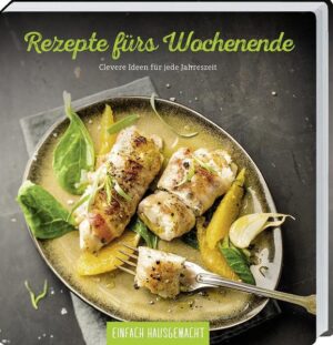 „Rezepte fürs Wochenende“ Endlich Zeit! Endlich Wochenende! Endlich wieder eine gute Gelegenheit, neue Rezepte auszuprobieren – und das Essen gemeinsam in vollen Zügen zu genießen. Ob Vorspeise, Braten, Nachtisch oder etwas Köstliches zu trinken: Die Redaktion von Einfach Hausgemacht, dem Magazin für Haus und Küche, hätte da einige gute Ideen, wie Ihr Wochenende zum wahren Genuss werden könnte. Probieren Sie doch zum Beispiel einfach einmal unseren Fenchel-Tomaten-Salat mit Räucherlachs, das gebratene Saiblingsfilets mit Zitronenremoulade, den Sauerbraten, das Kräuterhähnchen oder die wunderbare Himbeer-Tarte mit weißer Schokolade. „Rezepte fürs Wochenende“ bietet Ihnen clevere Ideen für alle Jahreszeiten – Schritt für Schritt, mit exzellenten Fotos und vielen guten Tipps!