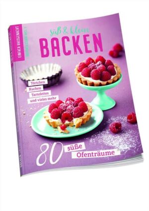 Kleines, süßes Gebäck geht immer - am besten selbstgemacht und frisch aus dem Backofen! In diesem Bookazine finden sich aus fünf Jahren EINFACH HAUSGEMACHT die unwiderstehlichsten Hingucker für die Kaffeetafel im attraktiven Miniformat: Tarteletts, Kuchen und Torten sowie Muffins, Croissants und Windbeutel. Und wer sagt denn, dass man Kekse und Konfekt nur in der Weihnachtszeit genießen kann? Macarons, Shortbread, Fudges & Co. schmecken doch an jedem Tag des Jahres! Und auch gebackene Desserts wie Crumbles, Soufflés und Strudelpäckchen sind zu vielen Anlässen heiß begehrt. Alle Rezepte in diesem Bookazine kommen mit Zutaten aus gut sortierten Supermärkten aus, sind mehrfach getestet und gelingsicher beschrieben. Auf zahlreichen Extraseiten zeigt die EINFACH HAUSGEMACHT-Redaktion Süßzähnen, wie man Rezepte für besondere Backformen umrechnet, Hefe-, Plunder-, Brandteig oder Baiser optimal zubereitet, Böden blindbäckt oder wie man Sahne tortentauglich vorbereitet.