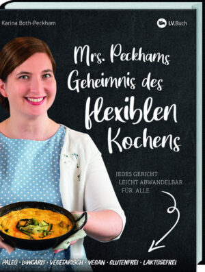 Schnelle Rezepte für jeden Tag: gesunder Genuss für viele Ernährungsformen Karina Both-Peckham hat ein kleines Café-Bistro in Erfurt und bietet täglich ein ganz besonderes Mittagessen an. Ob flexitarisch, vegan oder vegetarisch, lowcarb oder paleo, glutenfrei oder laktosefrei: Es gibt immer ein Gericht für alle, das sie mit flexiblen Zutaten an verschiedene Ernährungsformen anpasst. Mit Ihrem neuen Kochbuch können Sie jetzt auch zu Hause wie „Mrs. Peckham“ kochen. Jedes Grundrezept ist ganz einfach abwandelbar. So können Sie Zutaten flexibel austauschen und alle am Tisch glücklich machen. Die Rezepte setzen auf eine vollwertige und gesunde Ernährung. Gemüse spielt die Hauptrolle, flexibel begleitet von Fleisch, Milchprodukten oder Eiern sowie den passenden Alternativen für die verschiedenen Ernährungsformen. Es gibt Rezeptideen für Frühstück, Mittagessen, Abendessen, herzhafte und süße Snacks. Dafür müssen Sie nicht lange in der Küche stehen: Die Zubereitungszeit ist kurz und die Rezepte sind leicht verständlich erklärt. 41 Rezepte schnell zubereitet: unkompliziert Kochen mit wenigen Zutaten Viele Alternativen für jedes Rezept: Varianten für paleo, lowcarb, vegan, vegetarisch, gluten- und laktosefrei Keine Zeit zum Kochen? Kein Problem mit den schnellen Snacks und Meal-Prep-Rezepten für das Büro Vorsprung durch Vorratshaltung: Welche Zutaten sollten Sie immer zu Hause haben? Mit persönlichen Tipps und Küchen-Tricks von Karina Both-Peckham Essen, das alle glücklich macht: „Mrs. Peckham's Geheimnis des flexiblen Kochens“ Gesund für verschiedene Ernährungsformen zu kochen muss nicht kompliziert sein! »Mrs. Peckham« verrät in ihrem kreativen Kochbuch ihr Geheimnis des »Glücklichessens«. Entdecken Sie Ihr neues Lieblingsgericht: Frühstücks-Pancakes, Zoodles-Omelette mit Parmesan-Chips oder Mandel-Energie-Cookies. Neben den Rezepten gibt Karina Both-Peckham viele persönliche Einblicke in ihre Arbeitswelt und ihr umfangreiches Wissen über Lebensmittel und Ernährung. Daraus entsteht ein vielseitiges Kochbuch, das unterschiedliche Ernährungsweisen an einem Tisch versammelt. »Dieses reich bebilderte Buch bringt alle an den Tisch. Vom Flexitarier bis zum Veganer wird mit den anpassungsfähigen Rezepten jeder satt und glücklich.« Allgemeiner Anzeiger »Persönliche Tipps und Küchentricks runden das Kochbuch ab.« Bayerische Rundschau