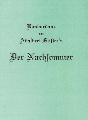 Die Konkordanz (Wort-Register) will gleichsam als Lesehilfe den Zugang zu Stifters umfangreichen Werk erleichtern und durch seine belehrende Art unserem großen Dichter eine noch größere Schar von Freunden und Verehrern zuführen, denn innerhalb der deutschen Literatur findet man wohl keinen reineren und zarteren Liebesroman als den "Nachsommer".