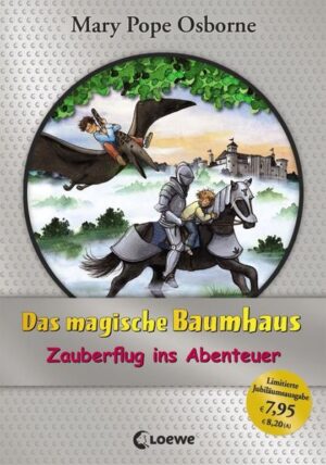 150 Jahre Loewe - die Sonderausgabe zum Jubiläum + Bücher, die Kinder gerne lesen wollen + Beliebte Themen: Abenteuer, Tiere und fremde Länder + Hochwertiges Hardcover + Mit vielen Illustrationen + Bereits über 10 Millionen verkaufte Bücher der Baumhaus- Reihe + Ausgewogenes Text- Bild- Verhältnis + Große Schrift + Kurze Kapitel + Anne und Philipp wissen nicht, wie ihnen geschieht: Ihr Baumhaus dreht sich auf einmal schneller und schneller! Als es endlich zum Stillstand kommt, trauen die beiden ihren Augen nicht: Vor dem Fenster steht ein echter Dinosaurier! Wo sind sie hier bloß gelandet? Auch in ihrem zweiten Abenteuer wird es gefährlich für Anne und Philipp, denn die Geschwister landen in einem rätselhaften Schloss. Dort geraten sie in die Fänge düsterer Ritter und werden in einen Kerker gesperrt … Wie kommen sie da nur wieder raus? Dieser Sammelband enthält die Einzelbände: „Im Tal der Dinosaurier“ (Bd. 1) „Der geheimnisvolle Ritter“ (Bd. 2) Die beliebte Kinderbuch- Reihe von Bestsellerautorin Mary Pope Osborne! Die Geschwister Anne und Philipp reisen mit dem magischen Baumhaus durch die Zeit. Sie erleben spannende Abenteuer, entdecken ferne Länder und lernen viele berühmte Persönlichkeiten kennen.