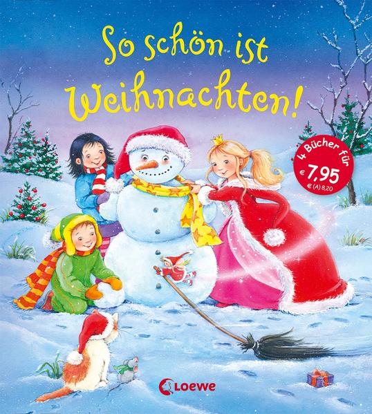 Bald ist Weihnachten! Bei Prinzessin Lucia ist die Vorfreude groß und sie stürzt sich eifrig in die Vorbereitungen. Auch die kleine Elfe macht sich an die Arbeit, denn sie sorgt dafür, dass es zum Fest überall leuchtet und glitzert. Und der kleine Moritz? Er wartet ungeduldig auf den Postboten, der ihm Omas Geschenk bringen soll – und erlebt schließlich eine besondere Weihnachtsüberraschung. Drei Bücher rund um das Thema Weihnachten in einem Sammelband, geschrieben von Annette Moser und Sandra Grimm, mit liebevollen Illustrationen von Marina Krämer. Er enthält die drei beliebten Bücher Die kleine Elfe und der Weihnachtszauber, Die kleine Prinzessin feiert Weihnachten und Die schönste Weihnachtsüberraschung sowie ausgewählte Gedichte und Lieder. Das ideale Weihnachtsgeschenk zum gemütlichen Vorlesen und Kuscheln.