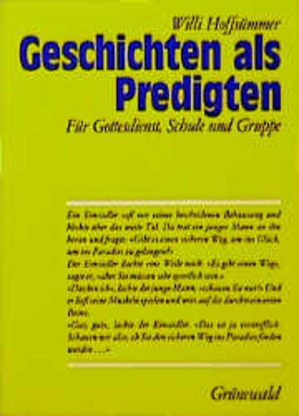 Dass Erzählungen und Bilder die Menschen oft unmittelbarer ansprechen können als eine 'trockene' Auslegung, ja, dass eine solche Verkündigung in unserer heutigen Zeit wieder ebenso aktuell ist, wie es die Gleichnisse und Bilder in der biblischen Zeit waren-diese Erfahrung macht Willi Hoffsümmer immer wieder und möchte sie mit dem vorliegenden Buch weitergeben. Es enthält 30 Geschichten, die der Autor über viele Jahre hinweg gesammelt und als Predigten verwendet hat. Die Texte sprechen für sich: Im Kern liegt die Botschaft Jesu verborgen, die dann nicht durch viele Erklärungen gedeutet zu werden braucht