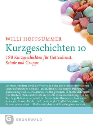 Die Kurzgeschichten-Bände von Willi Hoffsümmer gehören seit vielen Jahren zur Standardliteratur von Predigerinnen und Predigern, Lehrenden und Gruppenleitern. Die Sammlung lässt keine Wünsche offen und bietet gute Geschichten für viele Gelegenheiten, ob als Earcatcher, als Einstieg oder Diskussionsgrundlage. Für Band 10 hat Hoffsümmer 188 neue und gewohnt prägnante Geschichten ausgewählt und in bewährter Weise aufbereitet. Das Stichwortregister umfasst alle bisher erschienenen Bände und ermöglicht eine schnelle Orientierung.