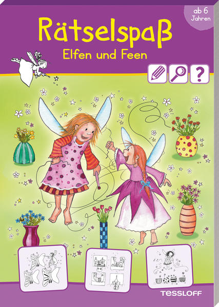 Bei den Elfen ist einiges durcheinander geraten. Welche Elfe gehört zu welcher Blume? Wie findet Elf Timo nach Hause? Und wo ist das fehlende Stück des Zauberbuches? Wege durchs Labyrinth finden, Puzzeln, Zuordnen, Vergleichen – ein kunterbunter Rätsel- Mix mit Lösungsteil auf der Rückseite.