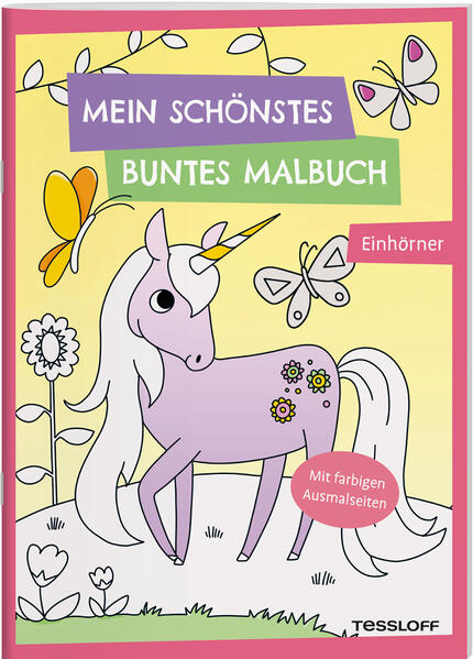 Einhörner sind die beliebtesten Fabelwesen und liefern tolle Motive zum Ausmalen. Einhörner, Regenbogen, Schmetterlinge, Schlösser, Vögel und der Sonnenuntergang runden die fantastischen Motive ab. Das lässt die Herzen von Einhorn- Fans höherschlagen und bietet viel Ausmalstoff. Jedes Motiv erstreckt sich über eine Doppelseite. Kinder ab 5 Jahren können dadurch das Ausmalen üben und ihre Feinmotorik verbessern. Großflächige Hintergründe wie der blaue Himmel oder die grüne Wiese sind teilweise vorkoloriert und vereinfachen das Ausmalen.