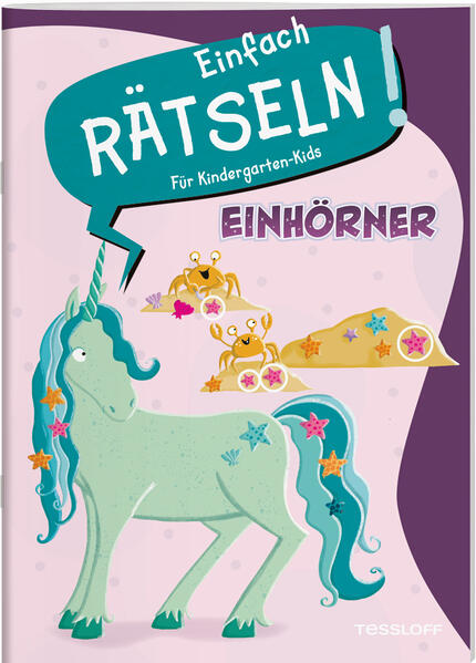 Bunter Rätselspaß für kleine Einhorn-Fans. Mit liebevollen Illustrationen tauchen Kinder ab 4 Jahren ein in die Welt der Rätsel. Labyrinthe, Sudokus, Paare finden, Unterschiede erkennen: Hier wird gerätselt, gemalt und gezählt. Eine tolle und abwechslungsreiche Beschäftigung, die Köpfchen und Kreativität beweist. Die 29 Rätsel machen nicht nur Spaß, sondern fördern auch die Feinmotorik und die Konzentration.