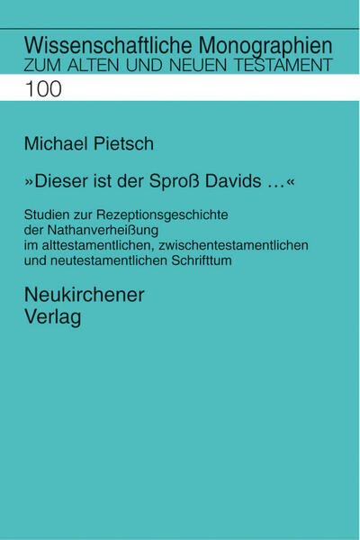 Die Interpretation der Nathanverheißung (2Sam 7) ist bis heute eine crux interpretum der alttestamentlichen Wissenschaft. Die Offenheit und Mehrdeutigkeit des Textes haben bereits seine antiken Rezipienten zu verschiedenen aktualisierenden Neuinterpretationen veranlasst und sind letztlich in seiner Entstehungsgeschichte selbst begründet. Die vorliegende Untersuchung zeichnet den Weg dieses »traditionsschöpferischen« Prozesses von Rezeption und Interpretation der Nathanverheißung von seinen Anfängen innerhalb der alttestamentlichen Überlieferung über die jüdische Traditionsliteratur der hellenistischen und römischen Zeit bis ins Neue Testament nach.