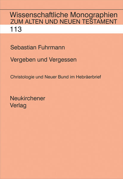 Die Studie verhandelt die Deutung des Leidens und des Todes Jesu im Hebräerbrief. Hierbei zeigt sich, dass nicht der alttestamentliche Sühnegedanke und die Schilderung des Ritus am Versöhnungstag (besonders Leviticus 16), sondern die Verheißung des Neuen Bundes (Jeremia 31) als der entscheidende Bezugspunkt der gesamten Darlegung und somit der Christologie und der Soteriologie des Hebräerbriefes zu werten ist. Die Arbeit bietet eine Lesart für die Interpretation des Hebräerbriefes, von der her sich die Reden vom Hohenpriestertum Christi und von der Unmöglichkeit der zweiten Buße neu erschließen.