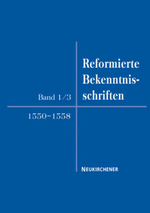 Band I/3 der Reformierten Bekenntnisschriften umfasst die Bekenntnisbildung innerhalb des reformierten Protestantismus in den Jahren 1549-1558 und enthält folgende Schriften: The Book of Common Prayer (1552) with Catechism (1549/1662)