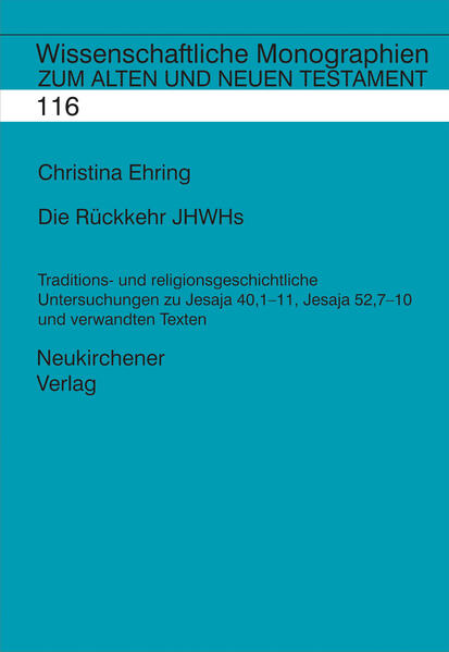 Ausgangspunkt der Untersuchungen ist die Beobachtung, dass Jesaja 40,1-11 und Jesaja 52,7-10 nicht, wie häufig angenommen, die Heimkehr der Exilierten aus Babylon, sondern JHWHs Rückkehr zum Zion beschreiben. Diese Auffassung wird im ersten Teil der Arbeit in einer Exegese der beiden Texte entfaltet. Ein zweiter Teil rekonstruiert den Vorstellungszusammenhang, innerhalb dessen das Motiv der Rückkehr JHWHs zum Zion zu verstehen ist, vor einem doppelten Hintergrund: Zum einen zeigt ein Vergleich mit mesopotamischen Inschriften (aus der Zeit Nebukadnezars I., Asarhaddons und Nabonids) Parallelen im Blick auf die Deutung geschichtlicher Ereignisse auf. Sie legen es nahe, dass die deuterojesajanischen Texte mit Kenntnis und unter modifizierender Aufnahme des mesopotamischen Vorstellungszusammenhangs entstanden sind. Zum anderen macht ein Blick auf die vorexilischen Vorstellungen von JHWHs Präsenz in Zion/Jerusalem die traditionsgeschichtlichen Voraussetzungen des Motivs der Abwesenheit und Rückkehr JHWHs zum Zion deutlich. Ein Vergleich mit der in vielem parallelen Vorstellung der aus dem Jerusalemer Tempel aus- und wieder in ihn einziehenden »Herrlichkeit JHWHs« in Ezechiel 8-11 und 43 unterstützt die Überlegungen. Der dritte Teil der Arbeit stellt die Frage nach Verbindungslinien, die sich vor dem Hintergrund des rekonstruierten Vorstellungszusammenhangs zwischen Jesaja 40,1-11 und Jesaja 52,7-10 und anderen Texten des Deuterojesajabuches ziehen lassen. Betrachtet werden hier vor allem die Kyros-Weissagungen und Jesaja 46,1-4. Dabei wird deutlich, dass das Motiv der Rückkehr JHWHs nach Zion/Jerusalem im Deuterojesajabuch kein isoliertes Motiv darstellt, sondern vielmehr die sachliche Voraussetzung und Grundlage zentraler Teile der deutrojesajanischen Grundschicht bildet.