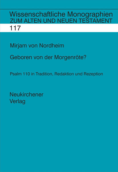 Psalm 110-ein sogenannter Königspsalm-erfuhr in seiner Auslegung Sinnverschiebungen. Dies wird vor allem an Vers 3 deutlich, der im uns vorliegenden hebräischen Text vom Tau deiner Jugend redet, die Septuaginta hingegen von der Geburt eines Königs "aus dem Mutterleib vor dem Morgenstern". Die Dissertation versucht, sowohl den vorliegenden hebräischen Text nach seinen theologischen Intentionen zu befragen als auch seine Rezeptions- und Auslegungsgeschichte zu verfolgen. Ziel ist es, Entwicklungslinien aufzuzeigen, wann der Psalm welche Aussage bekam. Gerade die Wirkungsgeschichte soll nicht vernachlässigt werden, denn sie bietet ein facettenreiches Nebeneinander verschiedener Deutungen.