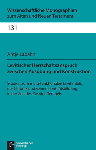 Das Buch bietet eine Untersuchung der atl. Schrift »Chronik«. Dabei werden die Textstellen, in denen Leviten vorkommen, näher beleuchtet. Die Leviten erscheinen in der Chronik als eine multi-funktionale Gruppe: Sie kommen als Tempelbedienstete vor, übernehmen Aufgaben der Priester, agieren als Propheten und Lehrer und werden zudem auf verschiedenen Ebenen der Administration eingesetzt. Genealogische Listen halten die Gruppe über eine Identitätsbildung zusammen. Das Levitenbild wird im Rahmen der Wirklichkeitskonstruktion der Textwelt als Sinnbildungsangebot begriffen.