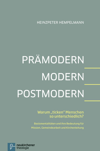 Prämoderne (Vormoderne), Moderne und Postmoderne (Nachmoderne) sind keine einander ablösenden Epochen, sondern bedeuten mentale Grundhaltungen, die in der heutigen Gesellschaft und Kirche nebeneinander, oft genug aber auch widereinander stehen und um Geltung ringen. Der Autor zeigt an einer Fülle von Beispielen, wie unterschiedlich Menschen "ticken" und wie hilfreich es sein kann, Konflikte und Kommunikationsprobleme nicht zunächst auf theologische Gegensätze zurückzuführen, sondern auf philosophisch beschreibbare mentale Einstellungen, die sich so sehr unterscheiden, dass sie nicht aufeinander zurückgeführt oder ineinander überführt werden können.