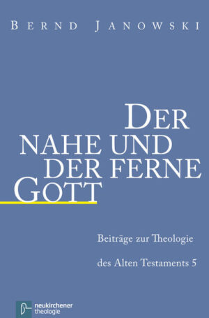 "Gottes Gegenwart in Israel", Band 1 von Bernd Janowskis "Beiträgen zur Theologie des Alten Testaments", erschien 1993 (2. Auflage 2004). Seitdem ist die Frage nach dem Zusammenhang von Gottes Nähe und Gottes Ferne immer wieder von höchstem Interesse. Sie war daher auch Thema eines Symposions, dessen Vorträge in SBS 202, Stuttgart 2004, herausgegeben wurden. Band 5 der "Beiträge zur Theologie des Alten Testaments" greift dieses Thema, das "so umfassend und zugleich zentral für die religiöse Wahrnehmung des Alten Testaments und im Alten Orient ist, dass sich in seinem Schatten mannigfaltige Darlegungen bergen können" (Hermann Spiekermann, SBS 202, 115), erneut auf und spielt es anhand der drei Motivkreise "Anfang und Ende" (I), "Leben und Tod" (II) sowie "Schekina und Tempel" (III) durch. Im Einzelnen handelt es sich um folgende zehn Beiträge: I. Die Welt des Anfangs. Gen 1,1-2,4a als Magna Charta des biblischen Schöpfungsglaubens-Gottes Sturm und Gottes Atem. Zum Verständnis von ruach elohim in Gen 1,2 und Ps 104,29f-Der Wolf und das Lamm. Zum eschatologischen Tierfrieden in Jes 11,6-9-Eine Welt ohne Licht. Zur Chaostopik von Jer 4,23-28 und verwandten Texten. II. Anthropologie des Alten Testaments. Grundfragen / Kontexte / Themenfelder-Die lebendige næpæš. Das Alte Testament und die Frage nach der "Seele"-Das Geschenk der Versöhnung. Leviticus 16 als Schlussstein der priesterlichen Kulttheologie-"Womit soll ich JHWH entgegentreten?" (Mi 6,6). Gabetheologische Aspekte der alttestamentlichen Kultkritik. III. Der Ort des Lebens. Zur religiösen Symbolik des Jerusalemer Tempels-Die Einwohnung Gottes in Israel. Eine religions- und theologiegeschichtliche Skizze der biblischen Schekina-Theologie.