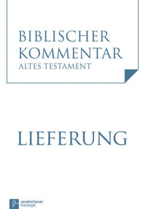 Der Biblische Kommentar Altes Testament ist ein umfassend und ausführlich angelegter wissenschaftlicher Gesamtkommentar zum Alten Testament, an dem bedeutende Wissenschaftler seit Jahren arbeiten-er repräsentiert den aktuellen Forschungsstand. Fertiggestellt wird er 24 Bände umfassen. Dieses Vorhaben erfordert verschiedene Erscheinungsformen und Bezugsmöglichkeiten: Die Kommentare erscheinen in Einzellieferungen über einen längeren Zeitraum und nach Fertigstellung als Bandausgabe. Regelmäßig und somit in kürzeren Abständen erscheinen Einzellieferungen, die in Fortsetzung zu beziehen sind, und zwar entweder als Fortsetzungsbezug auf das Gesamtwerk oder als Fortsetzungsbezug auf Einzelbände.Einzellieferungen, die in Fortsetzung zu beziehen sind, und zwar entweder als Fortsetzungsbezug auf das Gesamtwerk oder als Fortsetzungsbezug auf Einzelbände.