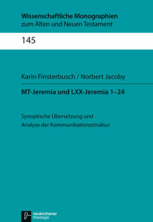 In diesem Band wird eine philologisch exakte wort- und strukturgetreue deutsche Neuübersetzung des ersten Teils (Kapitel 1-24) des MT-Jer (auf der Grundlage des Codex L) unter gleichzeitiger Vorlage einer Neuübersetzung der LXX-Jer (auf der Grundlage der kritischen Göttinger Ausgabe) vorgelegt