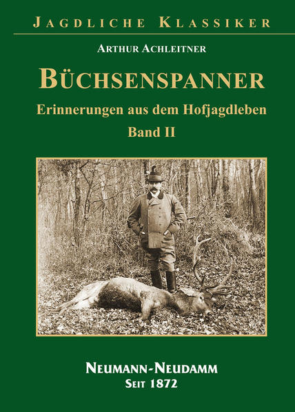 In Arthur Achleitners 3-bändigem Werk „Büchsenspanner - Erinnerungen aus dem Hofjagdleben“ lässt der Autor Leibjäger und Büchsenspanner zu Wort kommen, deren Tugend eigentlich die taktvolle Diskretion ist, und so erleben wir die Großen der Zeitgeschichte auch in den privaten und sehr persönlichen Momenten des gemeinsamen Jagens. In diesem Band: Erinnerungen der Leibjäger des Erzherzog Thronfolgers Franz Ferdinand von Österreich