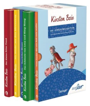 Ein Hoch auf das Lesen! - Zum Kirsten- Boie- Geburtstag: fünf ihrer schönsten Bücher in der Jubiläums- Edition. Für Klein und Groß, Sammler und Liebhaber: die exklusiv ausgewählte Kirsten- Boie- Werkausgabe zum 70. Geburtstag der renommierten und allseits beliebten Kinderund Jugendbuchautorin mit ihren großen Romanen - in Kooperation mit ZEIT LEO. Ein besonderes Geschenk für alle, die Kirsten Boie lieben! Der Schuber vereint diese fünf Einzeltitel der Autorin: - Das Schönste von Lena und King- Kong (Sammelband) - Der kleine Ritter Trenk - Seeräubermoses - Wir Kinder aus dem Möwenweg - Vom Fuchs, der ein Reh sein wollte Der Verlag Friedrich Oetinger und der Zeitverlag Gerd Bucerius unterstützen die von Kirsten Boie gegründete Möwenweg- Stiftung mit einer Spende in Höhe von 5,00 EUR pro verkauftem Exemplar dieser Edition.