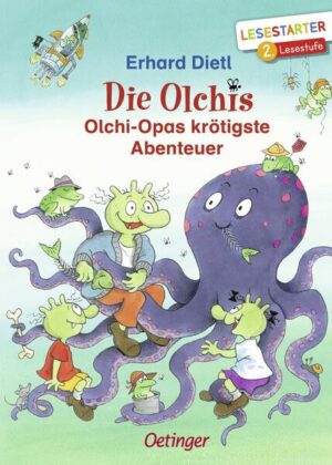 Ab ins Bett! Es ist Abend, aber die Olchi- Kinder sind noch putzmunter. Nicht mal Olchi- Mamas Einschlaflied bringt sie zur Ruhe. Da beginnt Olchi- Opa krötiges Olchi- Garn zu spinnen und erzählt von damals, als er Taucher- Olchi in der Tiefsee war, Astronauten- Olchi im Weltraum und Seefahrer- Olchi auf dem Ozean. Und er erzählt von seinem legendären Langschlaf- Rekord. Den wollen die Olchi- Kinder natürlich brechen. Die Lesestarter von Oetinger motivieren auch leseschwache Kinder zum Lesen. Wie? Mit bekannten Autoren, starken Charakteren und populären Themen, die Kinder im Alter von fünf bis zehn Jahren begeistern. Und mit vielen Bildern, Spielen und Leserätseln. So einfach ist Lesenlernen mit den Olchis: Liebenswerte Figuren, einfache Texte, und beliebte Themen motivieren und machen Spaß.