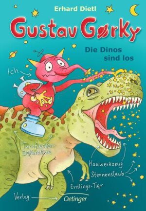 Gigantisch lustig: Gustav Gorky bei den Dinosauriern. Eigentlich wollten Gustav Gorky und seine Kollegen vom „Urknall“ nur Familie Bröselmann auf der Erde besuchen. Doch durch ein dummes Missgeschick wird ihr Raumschiff durch die Zeit geschleudert und landet in der Urzeit der Erde. Die Weltraumforscher sind begeistert - doch dann wird Bruno Bröselmann vom gefräßigen T- Rex angegriffen. Das bedeutet höchste Alarmstufe! Der dritte Band vom rasenden Weltraumreporter - ein turbulentes Abenteuer vom Olchi- Erfinder Erhard Dietl.