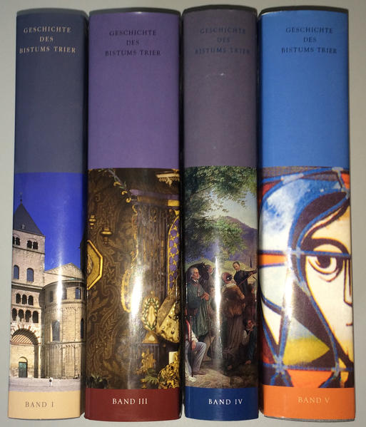 Die Geschichte des Bistums Trier umfasst 5 Bände. Band 1: Im Umbruch der Kulturen. Spätantike und Frühmittelalter Band 2: noch nicht erschienen Band 3: Kirchenreform und Konfessionsstaat. 1500-1801 Band 4: Auf dem Weg in die Moderne. 1820-1880 Band 5: Beharrung und Erneuerung. 1881-1981