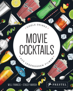 Dieses Buch serviert die bedeutendsten Cocktails der Filmgeschichte! Warum nicht bei einem Filmabend mit dem passenden Cocktail anstoßen? Schließlich haben viele alte und neue Hollywood-Klassiker ihren Signature-Drink: was wären der Dude in "The Big Lebowski" ohne seine White Russian oder Holly Golightly in "Frühstück bei Tiffany" ohne ihren Mississippi Punch? Mit diesem Band kann die cineastische Cocktail-Runde beginnen! Von Klassikern wie Marilyns Manhattan in "Manche mögen‘s heiß", über Jackie Browns Screwdriver bis hin zum Tropical Itch aus der Netflix-Produktion "The Wrong Missy" - über 70 Rezepte bieten etwas für jeden (Film-)Geschmack. Neben Zutaten und Methodik werden, begleitet von kunstvollen Illustrationen, auch die Hintergrundgeschichte und die Schlüsselszene des jeweiligen Getränks erläutert.