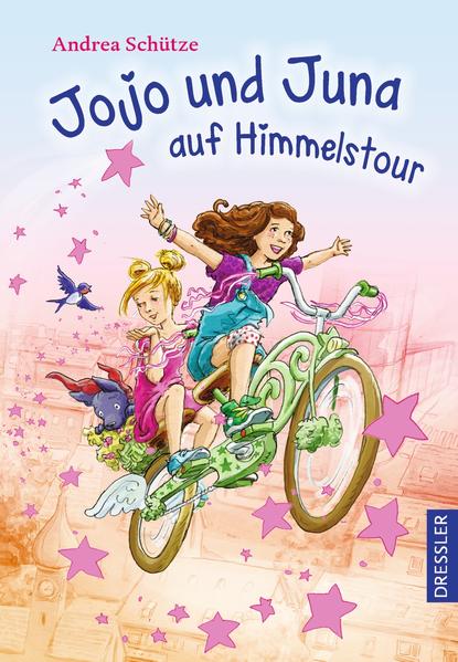 Freundinnen voll in Fahrt: einfach magisch! Die Freundinnen Jojo und Juna erleben ein prächtiges Abenteuer, denn sie haben etwas, das sonst keiner hat: ein magisches Zaubertandem! Fahrrad fahren kann jeder, aber mit einem Tandem durch die Lüfte düsen ist ja wohl noch einmal etwas ganz anderes. Vor allem kommt man so auch viel schneller von einem Einsatz zum nächsten. Und "Das doppelte Jottchen" muss so einigen aus der Patsche helfen. "Jojo und Juna auf Himmelstour" stammen von der Autorin der Erfolgsreihe "Maluna Mondschein" Andrea Schütze.