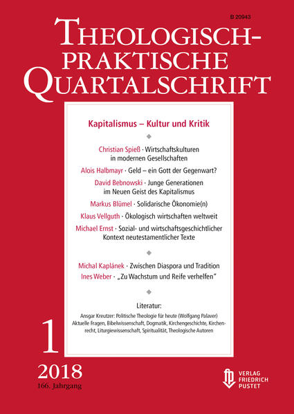 Auch zehn Jahre nach der großen Finanzkrise wird der Kapitalismus als Wirtschaftsform nach wie vor heftig diskutiert, und tragfähige Lösungen sind noch nicht gefunden. Dass Kapitalismus jedoch nicht bloß eine Wirtschaftsform ist, sondern auch Kultur und Lebensführung in einem weiten Sinn prägt, darauf hat schon der Soziologe Max Weber hingewiesen. Solchen Kulturen des Kapitalismus einschließlich seiner Kritiken geht Heft 1/2018 mit sozialwissenschaftlichen, sozialökonomischen, ethischen, exegetischen und dogmatischen Beiträgen auf inspirierende Weise nach: Kapitalismus-Kultur und Kritik.