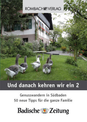 »Und danach kehren wir ein« – wieder ein! Das erste Büchlein mit diesem Titel und 50 Vorschlägen für familienfreundliche Wanderungen in Südbaden ist so gut angekommen, dass die Reihe nun mit weiteren 50 Angeboten fortgesetzt wird: Wieder sind es Wanderungen, die in der Regel nicht länger als sieben Kilometer sind und an deren Route ein Lokal zur Einkehr einlädt – Vesperstuben, Straußenwirtschaften, Landgasthöfe oder auch Berghütten, die eines verbindet: Wo es nur geht, werden regionale, meist sogar hausgemachte Produkte aufgetischt. Diesmal reicht das Gebiet von der Ortenau bis an den Hochrhein, vom Kaiserstuhl bis zum Hotzenwald und dem Schluchsee.