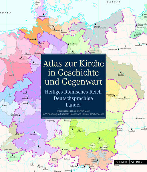 An den Anfang gestellt sind Karten zum Bestand an Kirchen in der Spätantike und im Frühmittelalter. Im Mittelpunkt stehen dann die für das kirchliche Leben zentralen Bistümer in ihrem Bestand und Wandel vom Mittelalter bis in die Gegenwart. So gibt es neben den Überblicks- auch Einzelkarten der Bistümer für die Zeitschnitte 1500 und 1750, also vor der Glaubensspaltung wie auch im konfessionellen Zeitalter, mit Beispielen des konfessionellen Neben- und Miteinanders. Weitere Karten zeigen die mit der Aufklärung einsetzende Neuordnung nach modernen administrativen Gesichtspunkten, die größtenteils bis in die Gegenwart besteht. Alle Bistümer sind in Einzelkarten in ihrem heutigen Bestand dargestellt. Einbezogen sind u. a. auch die evangelischen Landes- bzw. Gliedkirchen, der Bestand der Stifte und Klöster wie auch der Wallfahrtsziele ausgewählter Regionen und der Universitäten. Standardwerk zur Geschichte und der sich wandelnden Struktur der Kirche im Hl. Röm. Reich und den heute deutschsprachigen Ländern. Mit 197 farbigen Karten, größtenteils neu gezeichneten und somit erstmals zugänglichen Karten und 36 s/w Nebenkarten ein kompetentes Nachschlagewerk.