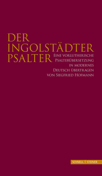 Am Anfang des 15. Jahrhunderts entstand im Herzogtum Bayern-Ingolstadt eine außergewöhnliche Reihe prächtig illuminierter Handschriften zur liturgischen Ausstattung der Kirche „Zur Schönen Unserer Lieben Frau“ in Ingolstadt, dem heutigen Liebfrauenmünster. Dazu gehörte der Ingolstädter Psalter, eine der ältesten Übersetzungen der Psalmen ins Deutsche. Dieser kann auf der einen Seite als kulturhistorisch bedeutsames Werk gelten, auf der anderen Seite aber ist der Ingolstädter Psalter vor allem ein Glaubenszeugnis und -bekenntnis aus einer religiös aufgewühlten Zeit. Siegfried Hofmann, Ingolstadts ehemaliger Kulturreferent, Direktor des Stadtarchivs und Stadtmuseums Ingolstadt, hat die beeindruckende Handschrift des Ingolstädter Psalters in einer Edition 2010 durch eine Transkription und Übertragung ins Neuhochdeutsche für heutige Leser erschlossen. Diese Übertragung für heutige Leserinnen und Leser wird in der vorliegenden Ausgabe unverändert als Leseband leichter zugänglich. Dabei wird die Faszination des Textes noch nach 600 Jahren erlebbar.