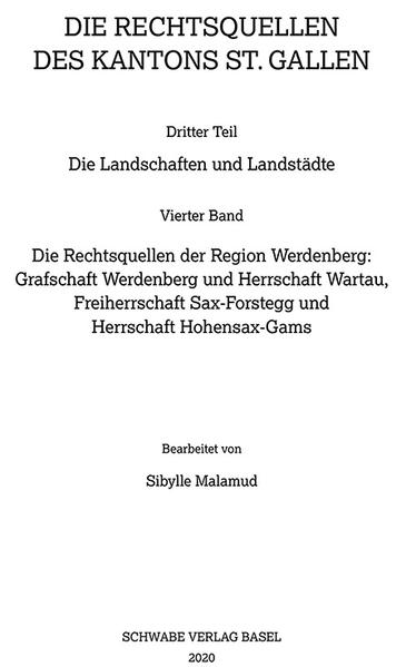 Sammlung Schweizerischer Rechtsquellen: Die Rechtsquellen der Region Werdenberg | Bundesamt für magische Wesen