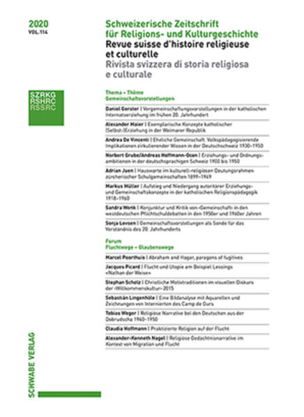 L'axe thématique 2020 traite des concepts communautaires au XXe siècle, qui sont examinés comme des visions de l'avenir sur fond de crises perçues, de transformations sociales et culturelles et d’espoirs de renouveau social qui y sont associés. L'accent est mis sur le domaine éducatif et scolaire catholique et protestant. Das Forum «Fluchtwege-Glaubenswege» befasst sich zeitlich transversal und exemplarisch mit religiösen Fluchtnarrativen in Christentum, Islam und Judentum. What role did and do religious narratives of memory of flight and displacement play in theological and intellectual discourses and in the media? Which narrative, iconographic patterns and practices can be identified?