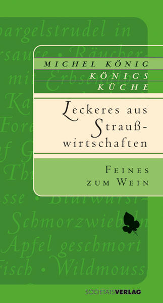 Straußwirtschaften sind ein Stück rheinhessische Lebenskultur, denn nirgendwo sonst kann man so unbeschwert guten Wein und bodenständiges Essen genießen. Dabei kann man auch kulinarische Entdeckungen machen, wie Michel König in seinem neuen Kochbuch zeigt. Er stellt überraschende und leckere Gerichte vor, die beweisen: Auch für Gourmets können Strausswirtschaften eine Entdeckung sein, und hinter manchem Herd steht dort ein Meisterkoch. Die Gerichte sind einfach zuzubereiten und mit dem passenden Wein eine unschlagbar rheinhessische Kombination.