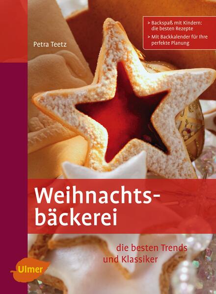 Alle Jahre wieder! Regionales, Internationales und Vergnügliches Back-Kalender für die perfekte Planung 10 goldene Backtipps Was wäre Weihnachten ohne selbst gemachte Plätzchen und Lebkuchen? Viele Rezepte für leckeres Gebäck und Konfekt zum Verschenken - oder vielleicht lieber selbst essen - machen Lust aufs Backen. Dieses stimmungsvolle Rezeptbuch enthält zahlreiche Tipps und Varianten sowie Hinweise für Diabetiker und Ernährungsbewusste, Rezepte für Last-Minute-Bäcker und das Backen mit Kindern und machen es zu einem unentbehrlichen Helfer in der weihnachtlichen Backstube.