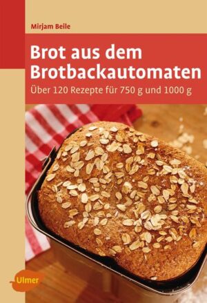 Brotduft auf Knopfdruck - Mit über 120 erprobten Rezeptideen und vielen Tipps vom Profi - Viele Fotos von Zutaten, Handgriffen und Rezepten erleichtern das Gelingen - Alle Rezepte sind für 750-g- und 1000-g-Brote berechnet Ein kompaktes Buch für Brotbackautomat-Einsteiger und alle, die nach guten Rezepten suchen. Die Bäckerin und Konditorin Mirjam Beile begleitet Sie Schritt für Schritt zum ersten selbst gebackenen Brot. Im ersten Teil gibt sie fundierte Hintergrundinformationen zu Geräten und Zutaten. Danach folgen die zahlreichen Rezepte für regionale Brote, Vollkornbrote, besonders raffinierte Brote, Süße und glutenfreie Brote, Kochen mit Brot und Teigzubereitung.