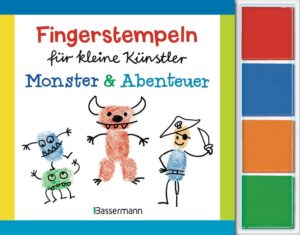 Der Stempelspaß für zu Hause und unterwegs Nie mehr Langeweile! Mit diesem Fingerstempel- Set für zu Hause und für unterwegs können sich Kinder ab 5 Jahren die Zeit wunderbar und kreativ vertreiben. Ein Blatt Papier, bunte Stempelkissen, einen Stift und die eigenen Finger: Mehr braucht es nicht, um die tollsten Figuren wie Gespenster, Vampire, Roboter und Piraten zu malen. Im Buch wird Schritt für Schritt gezeigt, wie die bunte Abenteuerwelt entsteht. Und damit die kleinen Künstler gleich loslegen können, gibt es zum Anleitungsbuch vier Stempelfarben. Wichtig: Diese Fingerstempelfarben wurden gemäß der europäischen Produktsicherheitsrichtlinien getestet und für unbedenklich eingestuft. Ein Effekt der immer höheren Sicherheitsanforderungen ist leider, dass sich die Farben schlechter abwaschen lassen. Mit etwas Speiseöl lassen sich die Farben (unserer Erfahrung nach) jedoch leichter von den Händen entfernen. Ausstattung: durchgehend farbig bebildert