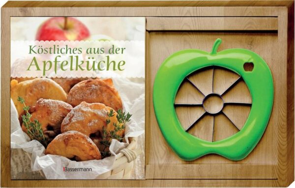 Die besten Koch- und Backrezepte mit Apfel  Kaum eine andere Frucht bietet ein solch feines, frisch-fruchtiges Aroma wie der Apfel. Ein Aroma, das auch nach der Verarbeitung wunderbare Ergebnisse liefert, egal ob in süßer Form als Gebäck, Dessert und Konfitüre oder pikant in Kombination mit Fleisch, Fisch oder Gemüse. Dieses Set bietet Ihnen jedoch noch mehr. Dank des praktischen Apfelspalters können Sie die beliebte Frucht mühelos in Spalten teilen - entweder gleich zum Wegnaschen oder als Krönung für leckere Kuchen. Ein wunderbares Geschenk für jeden Apfelfreund!