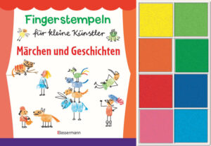 Alice im Stempelland Aus simplen Fingerabdrücken werden im Nu die Bremer Stadtmusikanten, Peter Pan oder Pinocchio. Jedem Klassiker sind ein kurzer Text und eine kleine Szenerie vorangestellt, bevor die Schritt- für- Schritt- Anleitungen zum Selberstempeln folgen. Es braucht nicht mehr als ein Blatt Papier, Stempelfarben, einen Stift und die eigenen Finger, um die Helden aus Märchen und Kinderbuchklassikern zu buntem Leben zu erwecken. Damit die kleinen Künstler ab 5 Jahren gleich loslegen können, sind dem Buch acht Stempelfarben beigelegt. Wichtig: Diese Fingerstempelfarben wurden gemäß der europäischen Produktsicherheitsrichtlinien getestet und für unbedenklich eingestuft. Ein Effekt der immer höheren Sicherheitsanforderungen ist leider, dass sich die Farben schlechter abwaschen lassen. Mit etwas Speiseöl lassen sich die Farben (unserer Erfahrung nach) jedoch leichter von den Händen entfernen. Ausstattung: durchgehend farbige Abbildungen