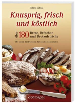 Ob mit eigenen Händen geknetet oder aus dem Backautomaten: Frisches Brot und Brötchen schmecken unwiderstehlich gut. Zur Auswahl stehen über 40 erprobte Rezepte, die sich leicht zubereiten lassen. Für Abwechslung beim täglichen Brotgenuss sorgen 40 Vorschläge für herzhafte und süße Beläge und Aufstriche.