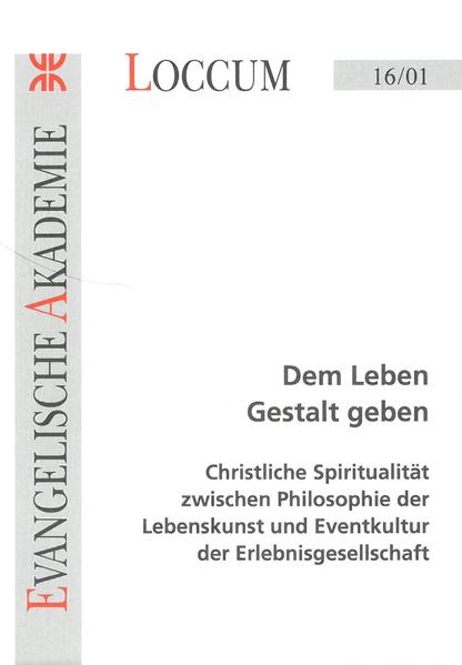 Wilhelm Schmid Philosophie der Lebenskunst in der Erlebnisgesellschaft Anton Rotzetter Was kann christliche Spiritualität zur Lebenskunst beitragen? Gerhard Wegner Was kann christliche Spiritualität zur Lebenskunst beitragen? Hans Werner Dannowski Was kann christliche Spiritualität zur Lebenskunst beitragen? Thomas Ulrich Übung der Achtsamkeit (Vipassana) Hans Georg Ruhe Lebensgeschichte und Lebensbilanz. Gedanken zur Biografiearbeit Helma Fehrmann Spiel ins Leben bringen. Werkstatt Theaterpädagogik Godehard Joppich Einige Gedanken zur Gregorianik Gundolf Herz Der "Raum der Stille" im Brandenburger Tor Gabriele-Verena Siemers Kontemplation und Leibarbeit Wilhelm Schmid Lebenskunst und Freundschaft Jürgen Witt Lebenskunst im Gefängnis. Die Kunst, seinem Leben, Gestalt zu geben Hermann Kiersch Meditation in der Kirchengemeinde. Kurzprotokoll aus der Arbeitsgruppe Wilhelm Schmid Dem Leben Gestalt geben-Christliche Spiritualität zwischen Philosophie der Lebenskunst und Eventkultur der Erlebnisgesellschaft. Schlusskommentar Wolfgang Vögele Lebenskunst, Frömmigkeit und Freiheit