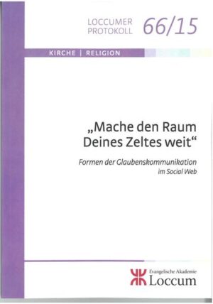 Christina Ernst „Mache den Raum deines Zeltes weit“-Formen der Glaubenskommunikation im Social Web. Einleitung Daniel Michelis Social Media als erweiterter Lebensraum der Menschen Ralf Peter Reimann Chancen und Herausforderungen für Kirche und Gesellschaft durch Digitalisierung und Social Media. Oder: Newfoundland revisited Christina Ernst Koordinaten christlichen Glaubens Zur Bedeutung von Zeit, Ort und Gemeinschaft für spirituelle Praktiken im „Cyberspace“ Kornelius Fürst Glaubenswirklichkeit in der digitalen Welt. Eine Internetanalyse und ihre Folgen für kirchliche Kommunikation Iris Battenfeld und Benedikt Heider Die #twomplet, das Abendgebet auf Twitter Iris Battenfeld Glauben bei Twitter: Eine Spurensuche Rüdiger Wala Beten in 140 Zeichen Zum Beispiel #twomplet: Jeden Abend um 21 Uhr treffen sich Christen zum Nachtgebet-im Internet Lawrence T. Richardson Exploring Faith in a Virtual Environment Die #twomplet am Abend nach dem Anschlag von Paris, am 13. November 2016 Birgit Reichardt #dnkgtt: Wie der Glaube im Netz gelebt wird Christina Ernst Beten in der Twitter-Kapelle