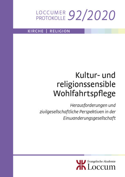 Jordanka Telbizova-Sack: Kultur- und religionssensible Wohlfahrtspflege: Herausforderungen und zivilgesellschaftliche Perspektiven in der Einwanderungsgesellschaft, Loccumer Protokolle Band 92/2020, Rehburg-Loccum 2022, ISBN 978-3-8172-9220-2, 182 Seiten Inhalt: Jordanka Telbizova-Sack Vorwort Rolf Rosenbrock Wohlfahrtsverbände in einer pluralen Gesellschaft. Perspektiven aus der Praxis Josef Schmid Wohlfahrtsverbände in einer pluralen Gesellschaft. Perspektiven aus der Wissenschaft Traugott Jähnichen Die religiös-weltanschauliche Pluralisierung als Herausforderung der Diakonie Cemil Șahinöz Interreligiöse und interkulturelle Öffnung von Einrichtungen der Freien Wohlfahrtspflege. Kooperationsmöglichkeiten aus muslimischer Perspektive Marc Breuer Aktivitäten religiöser Migrantengemeinden für ältere Menschen während der COVID-19-Pandemie Michael Cirkel, Christoph Bräutigam Wohn- und Pflegebedarfe älterer türkeistämmiger Menschen in Deutschland: Alternativen zur stationären Pflege? Simon W. Kolbe, Tanja Kleibl, Janusz Surzykiewicz Soziale Arbeit in der Post-Migrationsgesellschaft. Die Rückbesinnung auf Religion und Spiritualität in der Begleitung von älteren Migranten*innen mit Flucht­erfahrungen Anke Strube Empowerment durch Qualifizierung oder Qualifizierung durch Empowerment? Erfahrungen aus der Praxis Norbert Feith Auf dem Weg zu einem religionssensiblen und pluralen Wohlfahrtssystem: Wie geht es weiter? Welche Herausforderungen sind zu überwinden? Ludger Pries Die Zukunft einer religionssensiblen und pluralen Wohlfahrtspflege