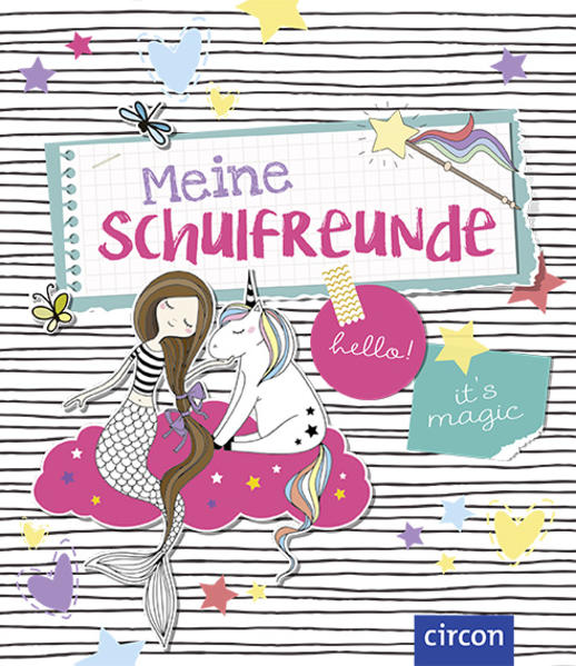 Hello! It’s magic! Was ist der größte Schatz, den deine Freundinnen und Freunde besitzen? Was würden sie machen, wenn sie zaubern könnten? Wären deine Freundinnen und Freunde lieber eine Meerjungfrau, ein Kobold, ein Einhorn oder ein Vampir? In der zauberhaft illustrierten Welt des Freundschaftsbuchs „Meine Schulfreunde - Feen & Einhörner“ können dir deine Freundinnen und Freunde verraten, was sie an dir mögen, wie sie ihr Einhorn nennen würden, welches Schulfach sie doof finden und noch vieles mehr. Das zauberhafte Eintragealbum für die Schule Die über 40 wunderschön gestalteten Fragebögen bieten Platz für alle deine Schulfreundinnen und freunde. Durch die kreative Gestaltung der einzelnen Fragebögen ist garantiert für jede und jeden der passende Fragebogen dabei. Auf den Gemeinschaftsseiten könnt ihr fantastische Kunstwerke zeichnen und magische Fotos einkleben. Der Geburtstagskalender zeigt dir, auf wessen Geburtstagsfeier du dich jetzt schon freuen kannst. „Meine Schulfreunde - Feen & Einhörner“ ist das perfekte Freundebuch für alle Fans von magischen Wesen! Meine Schulfreunde auf einen Blick: Top im Trend: Das Freundschaftsbuch greift das große Trendthema „Einhörner & Feen“ sowohl optisch als auch inhaltlich auf. Liebevolle Gestaltung: Zauberhafte Feen, Meerjungfrauen, Prinzessinnen und Einhörner begleiten dich durch über 40 Fragebögen und entführen dich und deine Freundinnen in eine magische Welt. Altersgemäße Inhalte: Das Freundschaftsbuch ist an die Vorlieben von Mädchen zwischen 6 und 10 Jahren angepasst. Die abwechslungsreichen Fragen stammen direkt aus der Erlebniswelt von Grundschülern und gehen inhaltlich auf das Thema Einhörner und magische Wesen ein. 40 Fragebögen zum Mitmachen: Durch die abwechslungsreiche Gestaltung animieren die Fragebögen zum Ausfüllen, Ankreuzen und Einkleben und bieten ausreichend Platz für alle Schulfreundinnen und freunde. So kommt garantiert keine Langeweile auf. Mit Geburtstagskalender: Vergiss nie wieder einen Geburtstag deiner Freundinnen und Freunde! Gemeinschaftsseiten: Zusammen macht das Ausfüllen doppelt Spaß. Schreibt auf, was eure Freundschaft so besonders macht, malt ein magisches Kunstwerk oder klebt eure schönsten Fotos ein! Begleiter durch die Schule Die Reihe „Meine Schulfreunde“ orientiert sich mit altersgerechten Bildern und Inhalten an den Vorlieben von Schulkindern. Die trendigen Eintragealben sind genau das Richtige, um Freundschaften festzuhalten und das perfekte Geschenk - nicht nur zum Schulanfang.