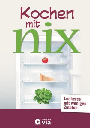 Auch wenn der Kühlschrank mal leer ist, soll es schmecken! Mit den besten Ideen für kreative Minimalküche zaubert man auch aus wenigen Zutaten und Resten leckere Gerichte frisch auf den Tisch. In diesem Kochbuch machen 80 unkomplizierte Rezeptideen auch aus Kochmuffeln begeisterte Hobbyköche. Die Bandbreite reicht von Ideen zum Frühstück oder für kleine Snacks über Salate und herzhafte Hauptgerichte bis hin zu Süßem und Anregungen für die nächste Party. Zahlreiche Tipps sowie Nährwertangaben und Zubereitungszeiten machen den Kochspaß perfekt. Und dank des praktischen Zutatenregisters findet man schnell das passende Rezept, auch bei einem fast leeren Kühlschrank. - 80 Rezeptideen für Leckeres mit wenig Zutaten - Snacks, Partyfood, Hauptgerichte und Süßes - Register zum Auffinden des passenden Rezepts mit den vorhandenen Zutaten - alles Wichtige zu unverderblichen und günstigen Grundzutaten - Basics einer einfachen Küche (auch für Kocheinsteiger)