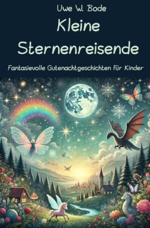 Mach dich bereit für magische Reisen, fantastische Abenteuer und zauberhafte Freundschaften! In „Kleine Sternenreisende“ laden 15 fantasievolle Gutenachtgeschichten junge Leser ein, in die Welt der Träume zu fliegen. Ob du mit mächtigen Drachen über Berggipfel reitest, tanzende Schmetterlinge auf einer Regenbogenwiese triffst oder auf dem Rücken eines Feenpferdes durch den Nachthimmel gleitest jede Geschichte entführt an Orte voller Wunder, Lichter und Geheimnisse. Du triffst sprechende Tiere, freundliche Zauberer und lustige Kobolde, die nur darauf warten, dich auf ein spannendes Abenteuer mitzunehmen. Diese Geschichten sind voller Magie und Wärme und lassen dich sanft ins Land der Träume gleiten. Perfekt zum Vorlesen oder Selberlesen, für kleine Abenteurer und große Träumer entdecke die Magie, die in den Sternen verborgen liegt. Gute Nacht und süße Träume!