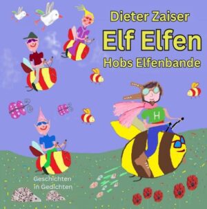 Erlebe vielfältige Abenteuer in Gedichtform, angeführt von Hobs auf seinem Hummelflieger. Die Waldund Wasserelfen erzählen von ihrem magischen Tun. Der Lach-Elf und der Quatsch-Elf strapazieren deine Lachmuskeln. Interessant sind die Anders-Elfen, die wirklich alles anders machen und der Fernseh-Elf, der rein gar nichts mit dem Fernsehprogramm zu tun hat. Der Zauber-Elf darf natürlich auch nicht fehlen, ebenso das entzückende Elfinchen in ihrem Puppenwagen und die Sternenelfen. Und zu guter Letzt der Elfuhrelf-Elf, der im bunten Land der Elfen für Ordnung sorgt und den Zaubertrank ausschenkt. Die Gedichte im vorliegenden Buch „Elf Elfen“ eignen sich zum Vorlesen und Selbstlesen. Die lustigen Reime machen Spaß, fördern die Lesefreude und regen die Fantasie der Kinder an. So wird die Lesekompetenz der Kinder spielerisch gefördert. Illustriert mit zwölf ganzseitigen, von Kindern gemalten bunten Bildern, ist das Buch auch ein willkommenes Geschenk.